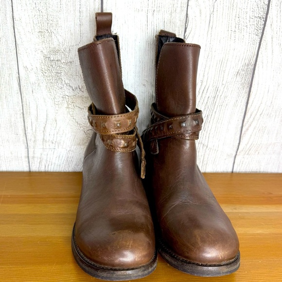 Diesel Roxy Roll Sashan Brown Leather Pull On Short Boots 1.5" Heel EU 38 US 7.5 - Picture 4 of 9